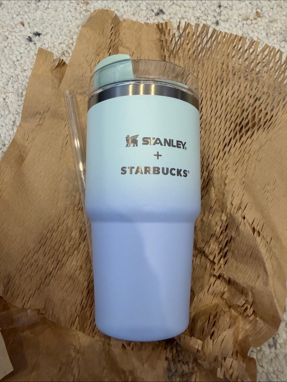 Stanley + Starbucks ombre stainless tumbler - pale green to light lavender